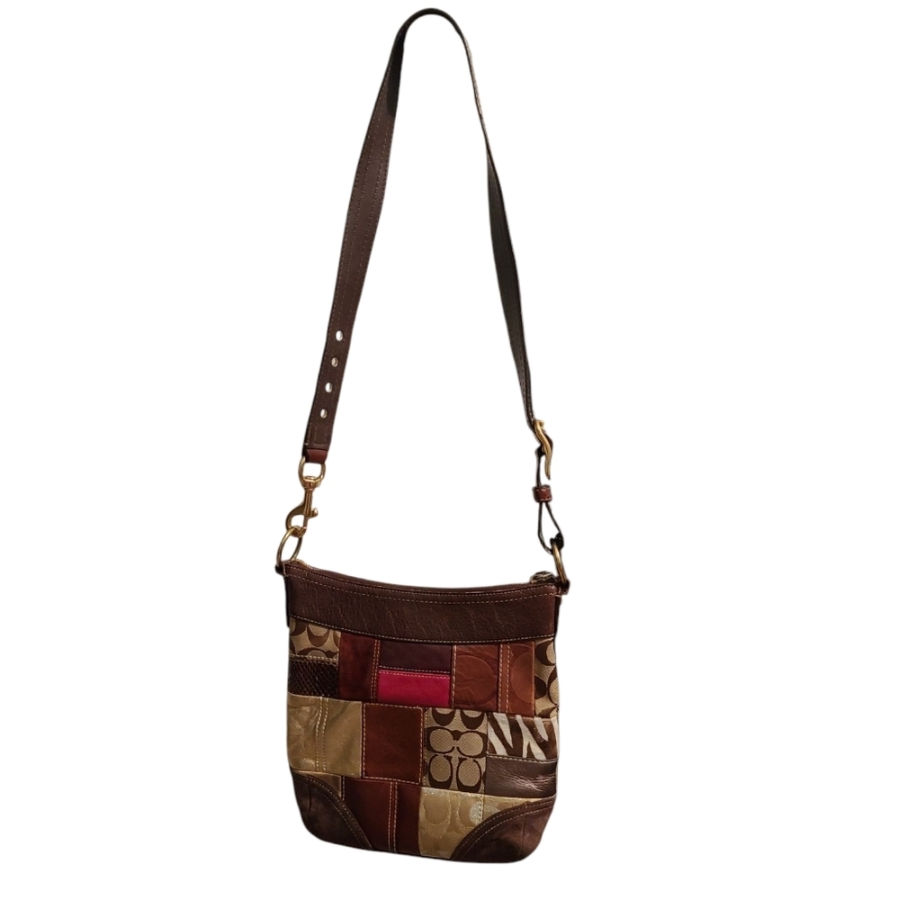 COACH Vintage Patchwork Madras Crossbody Shoulder Bag w/ Adjustable Strap - Picture 2 of 16